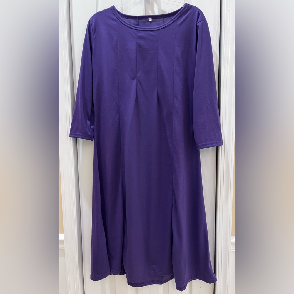 Purple Dress - Elegant Solid Color